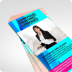 Rack cards in a counter display
