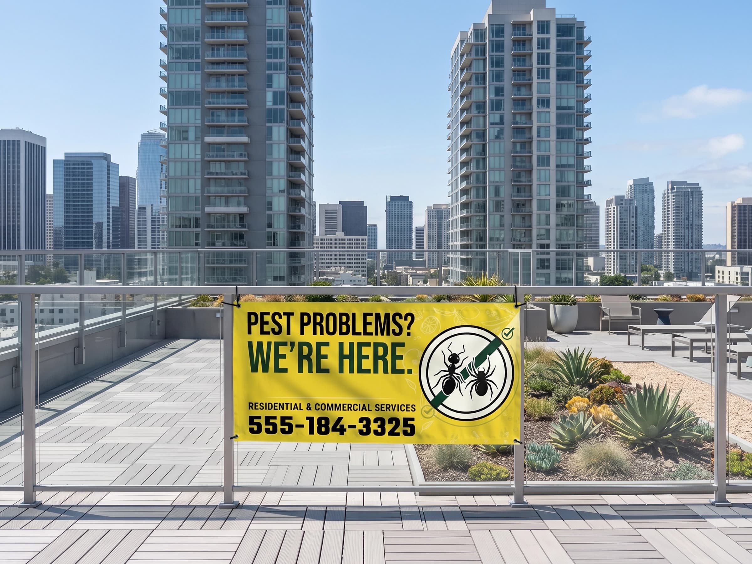Vinyl banner on a wall